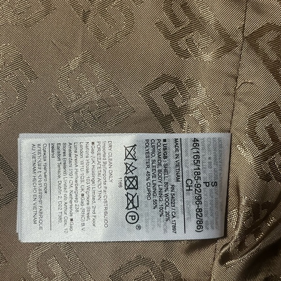 banana republic men’s camel coat size S - Picture 5 of 6